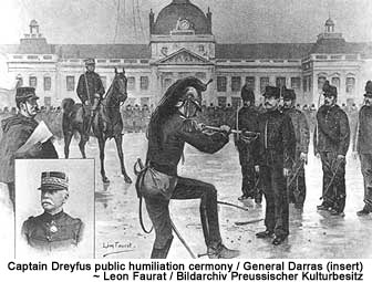 Captain Dreyfus public humiliation cermony  -- General Darras (insert) 