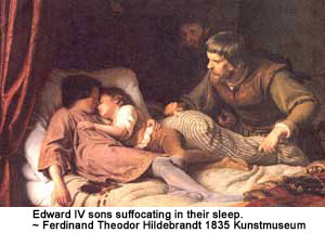 Edward IV sons suffocating in their sleep.