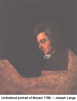 Unfinished portrait of Mozart